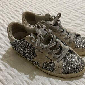 Golden Goose Silver Glitter Sneakers